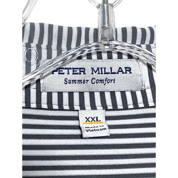 Peter Millar Summer Comfort NBC Sports Striped Polo Shirt Mens XXL Golf Stretch - Picture 6 of 8